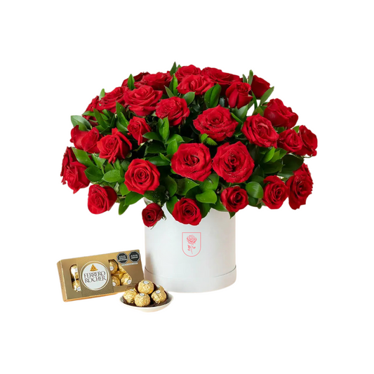 BOX AMOR - 50 ROSAS PREMIUM